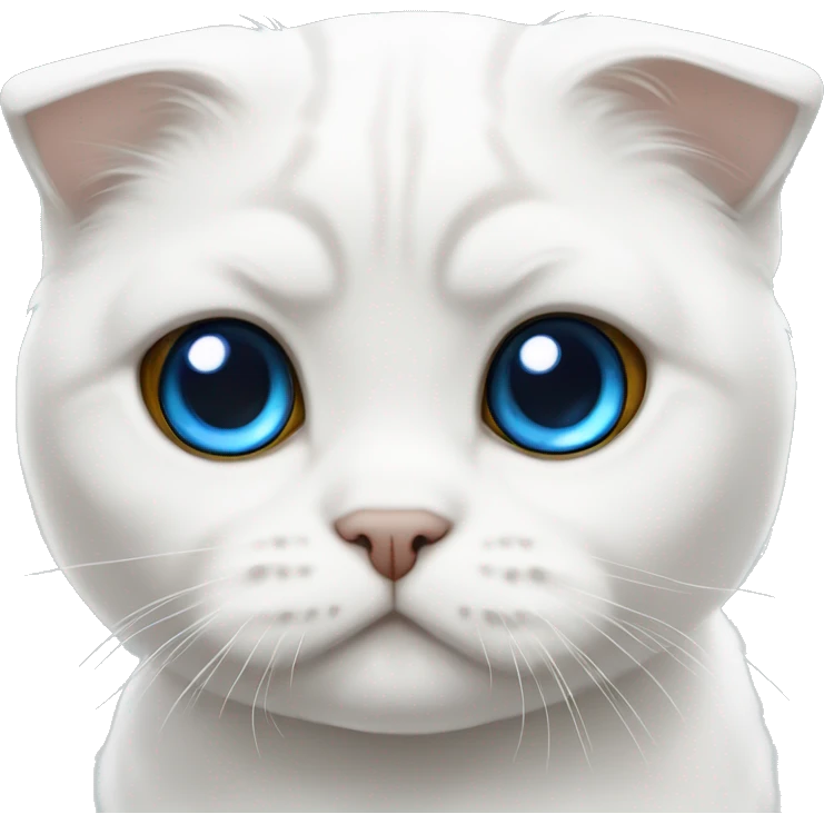 White Scottish fold with blue eyes emoji