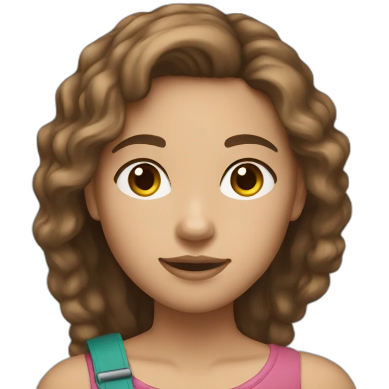 Couple girl with brown hair and a light skin emoji