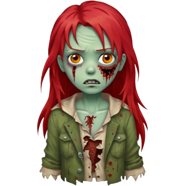 i want a pretty zombie girl emoji with red long hair emoji