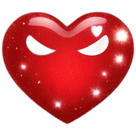 red heart with sparkle emoji