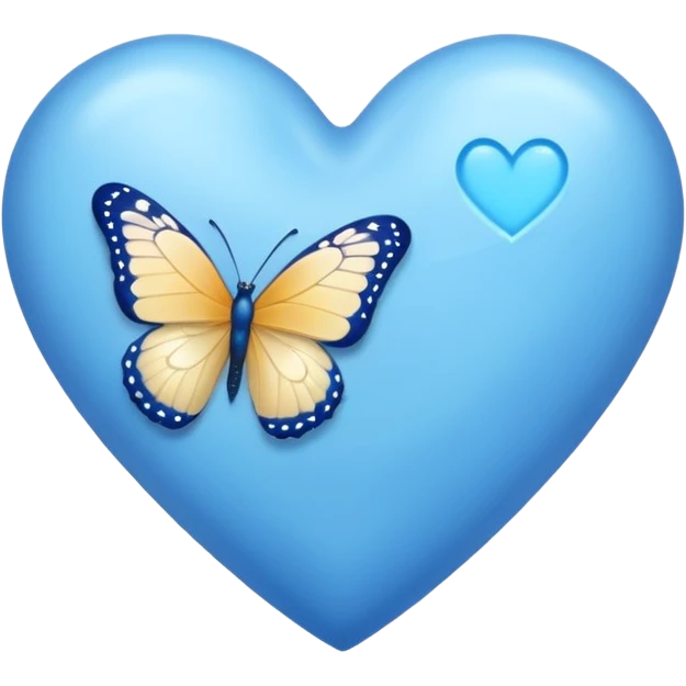 blue heart with a butterfly emoji