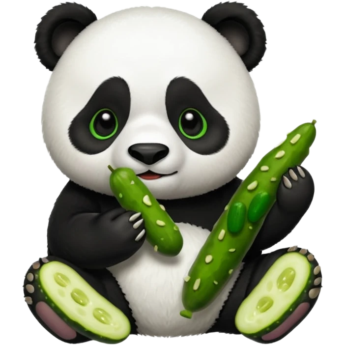 Panda eating pickles  emoji