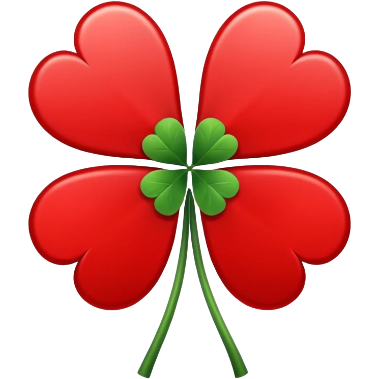 Un trébol de cinco hojas entre rojo y negro  emoji