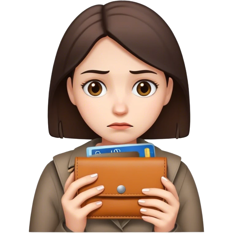 woman with no money in her wallet emoji