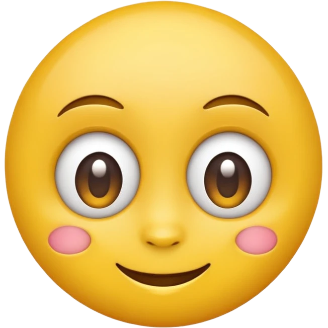 Emoji, yellow round smiling face, big eyes emoji