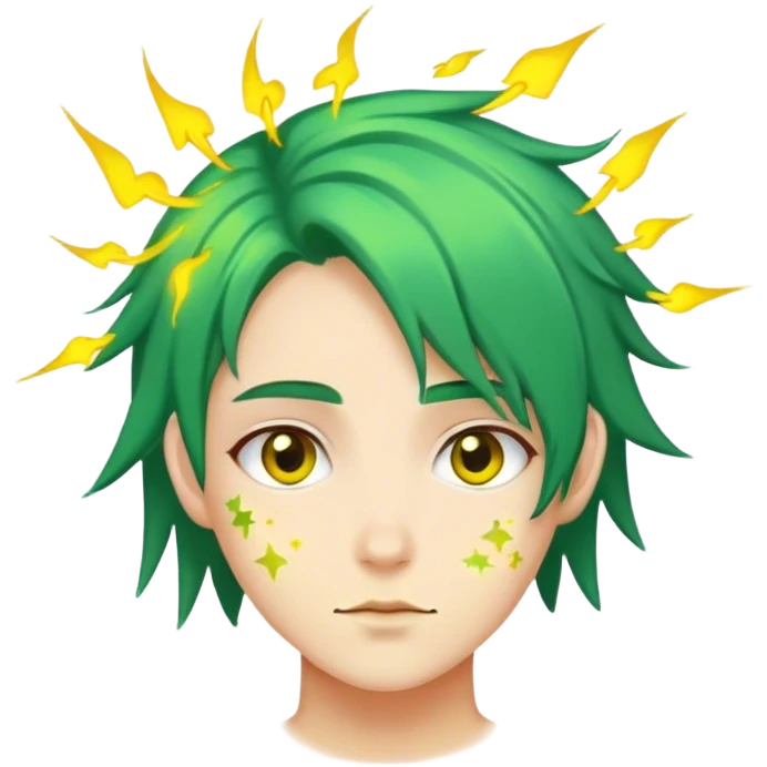 Green hear with yellow sparks  emoji