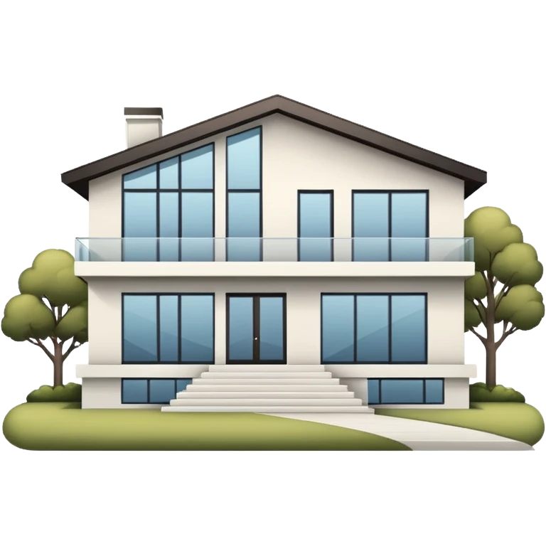 A modern house isolated on a plain background, clean architectural lines, large glass windows, minimalist design, neutral colors, soft studio lighting, high detail, realistic style
 emoji