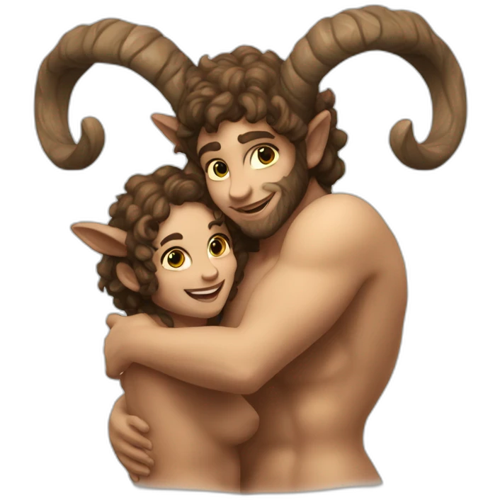 satyr-hugging-nymph emoji