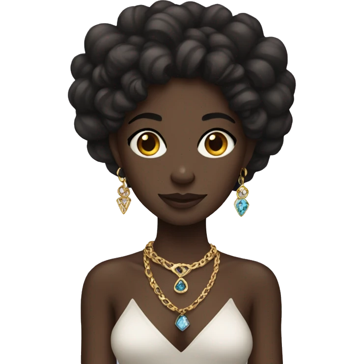 dark-skinned girl with jewelry emoji