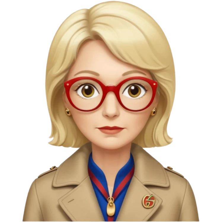 she is about 65 years old with blond hair, likes gucci, is a phd in cardiology and she does not wear glasses or a lab coat or carry a stethoscope but wears gucci coats emoji