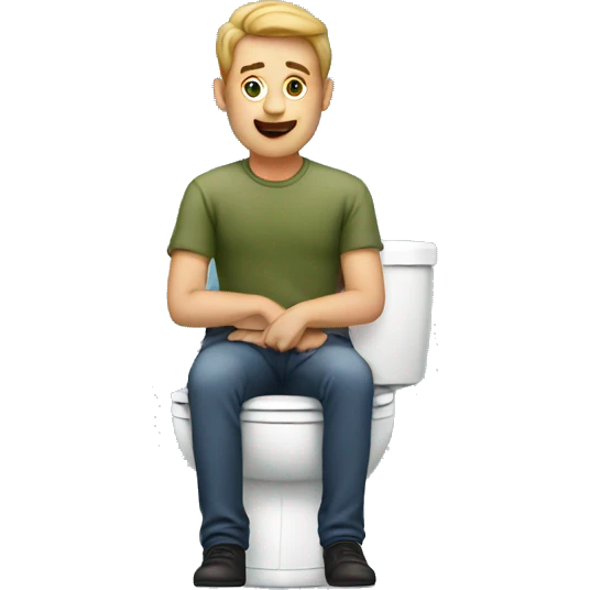 A man sitting on a toilet emoji