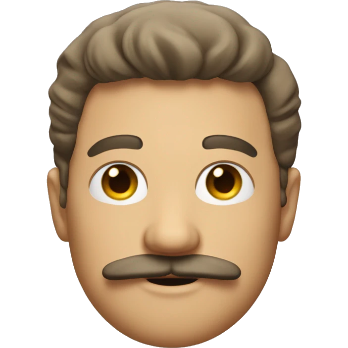 man with a mustache and a bang emoji