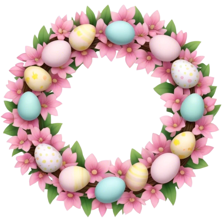 Pastel pink Easter wreath emoji