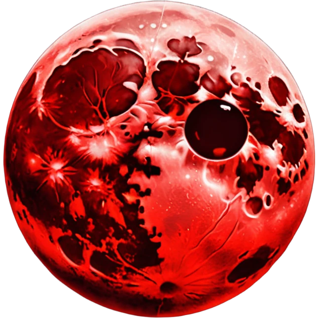 Surreal blood red full moon emoji