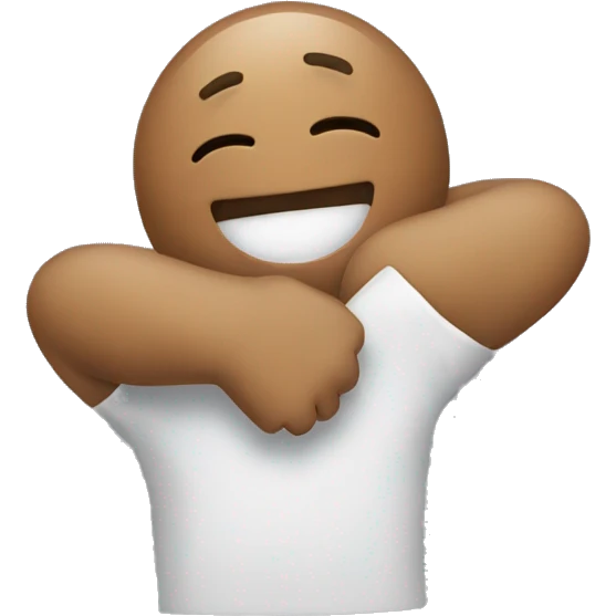 Extended arm in a hug emoji