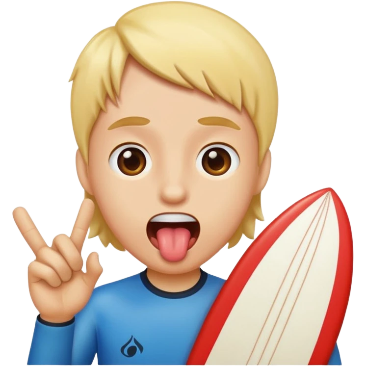 Tongue out emoji with surfer fingers emoji