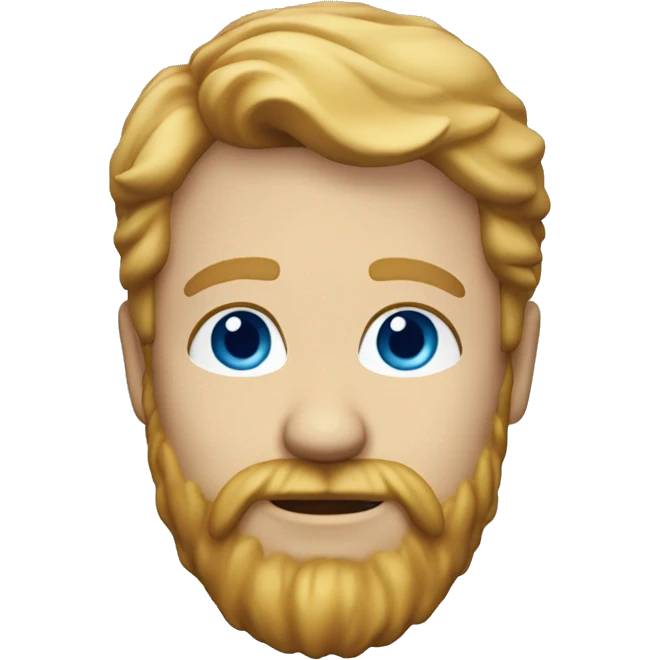 3d face white male 40 years old, blonde hair, strawberry blond beard, blue eyes emoji