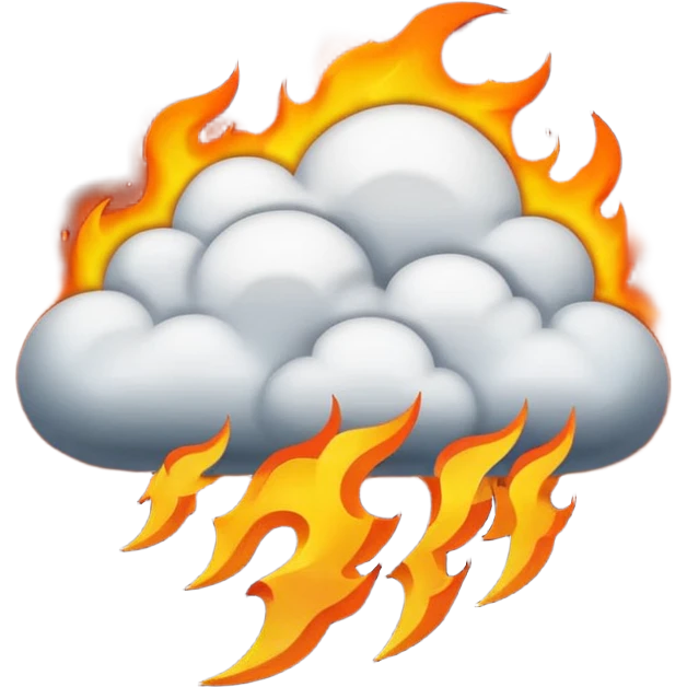thunder cloud fire emoji