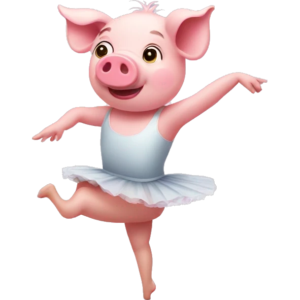 A pig playin ballet emoji