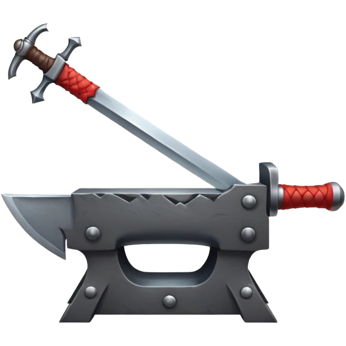 red-hot sword being forged on anvil with hammer emoji