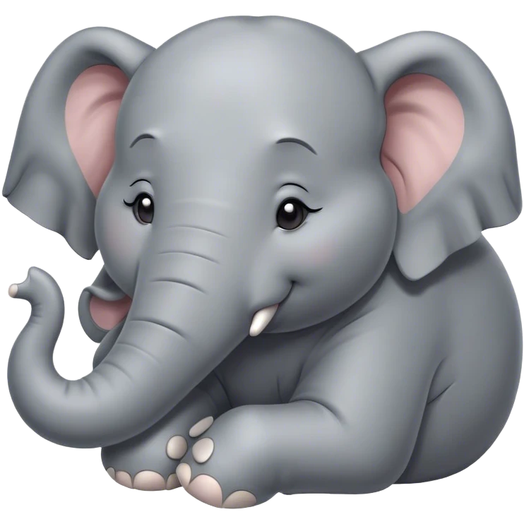 Meme-Worthy Cute Sleeping Elephant Portrait Emoji, Head resting peacefully with a contented smile, showcasing a massive, gentle build and a luxuriously soft gray hide, eyes shut in a serene, restful nap, Simplified yet hilariously adorable features, highly detailed, glowing with a soft, drowsy light, high shine, relaxed and utterly lovable, stylized with an air of playful laziness, bright and heartwarming, soft glowing outline, capturing the essence of a comically sleepy elephant, so meme-worthy it feels like it could instantly become the next viral sensation of adorable slumber! emoji