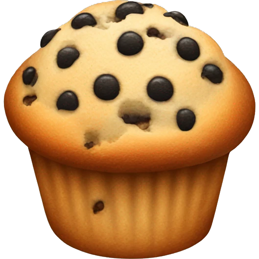Muffin with small black dots on top emoji