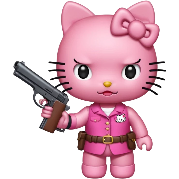Hello kitty holding a gun emoji