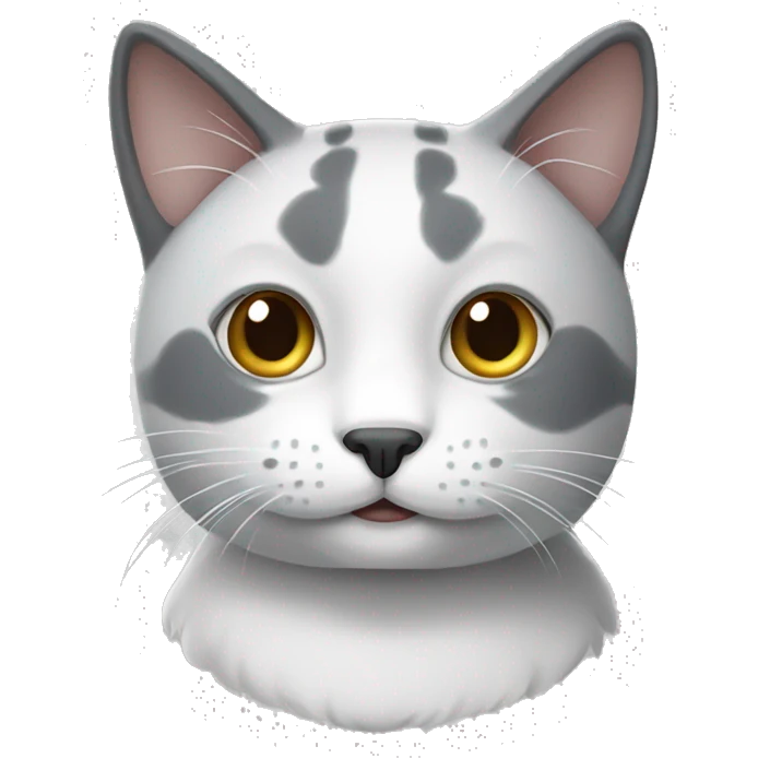Grey and white cat emoji