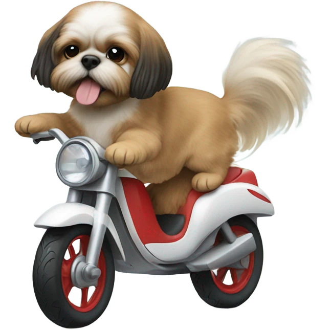 Baby riding on shih tzu  emoji