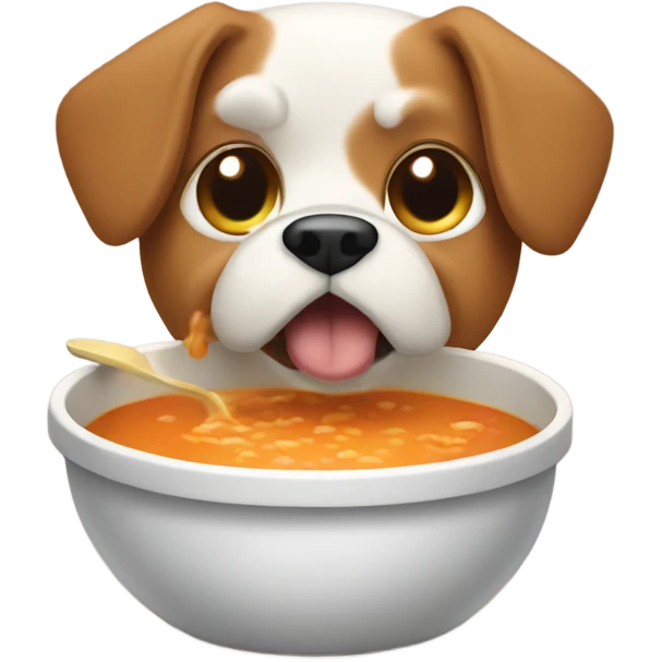 Dog eating soup emoji
