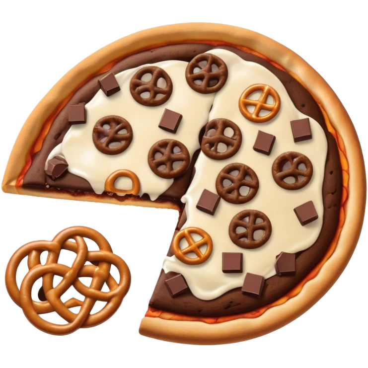 pizza slice, cookie, pretzel, chips, chocolate emoji