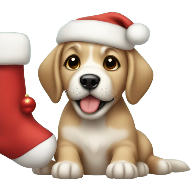 Christmas puppy emoji