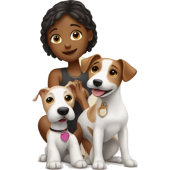 Girl with jack-russel terrier emoji