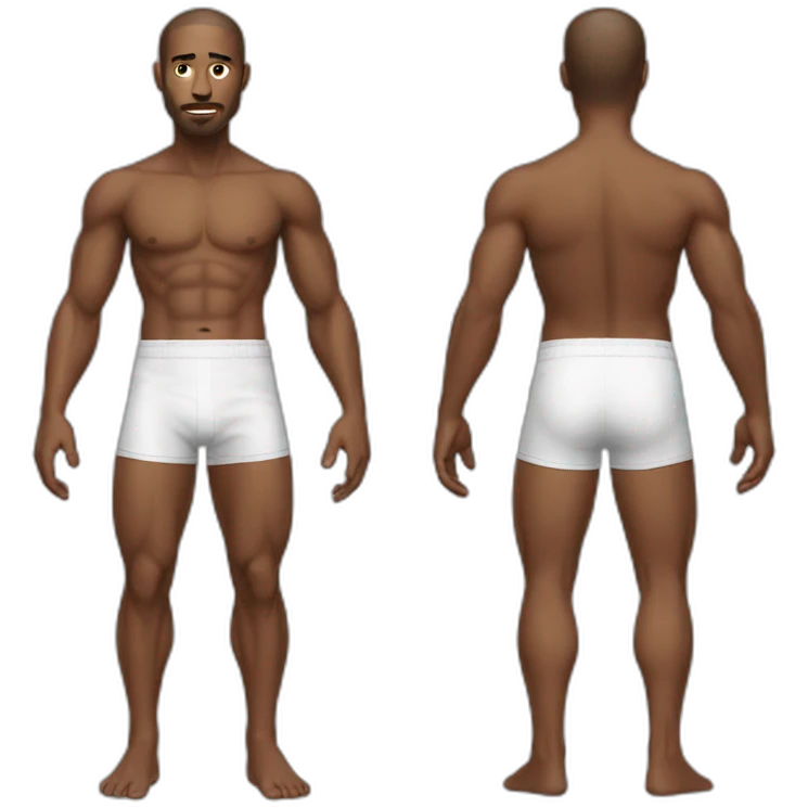Man with boxers without t shirt emoji