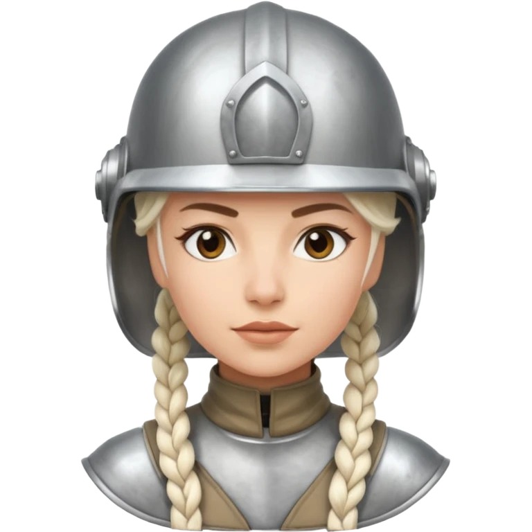 woman with white braided hair in helmet emoji
