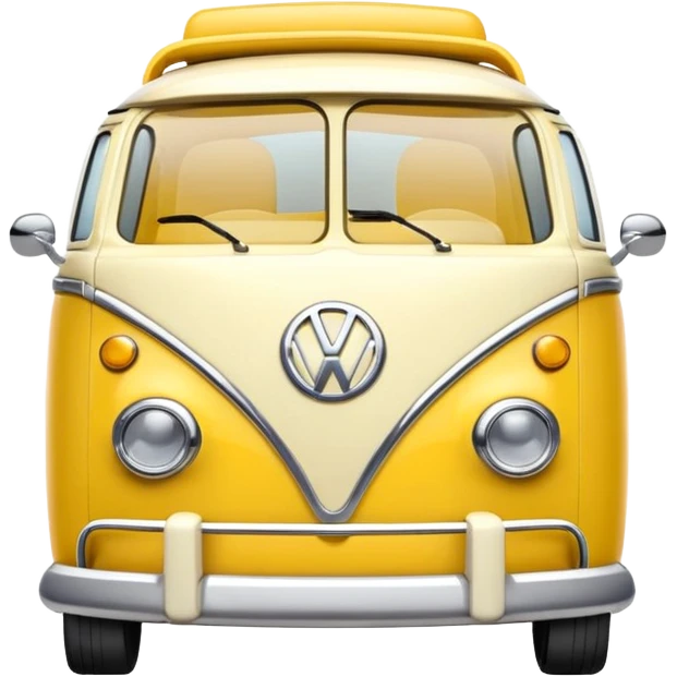 yellow and white VW ID. Buzz, cute emoji cartoon style emoji