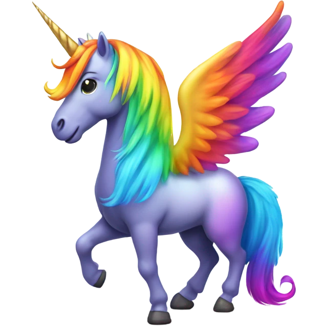 Rainbow unicorn with wings emoji