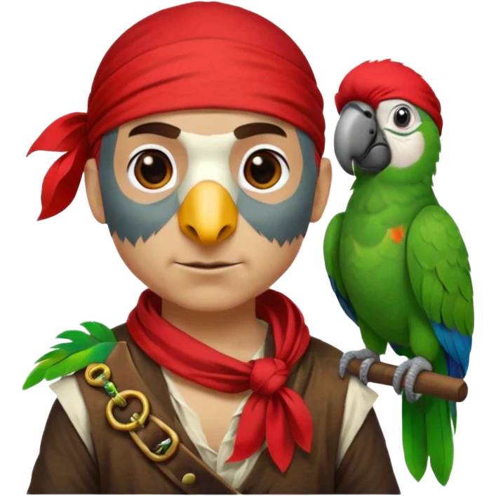 pirate and parrot emoji