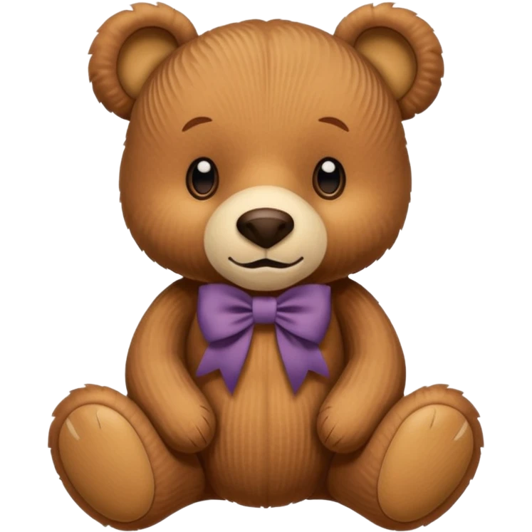 Corduroy plush bear ribbed texture with brown bow  emoji