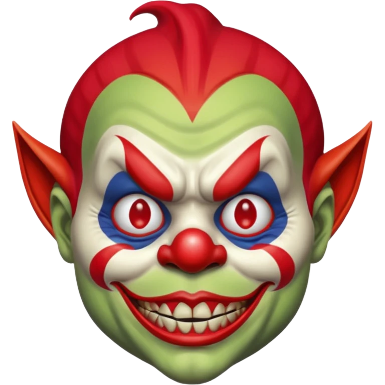 I want just one head but to be the combination of these three emojis 🤡👺👹 emoji