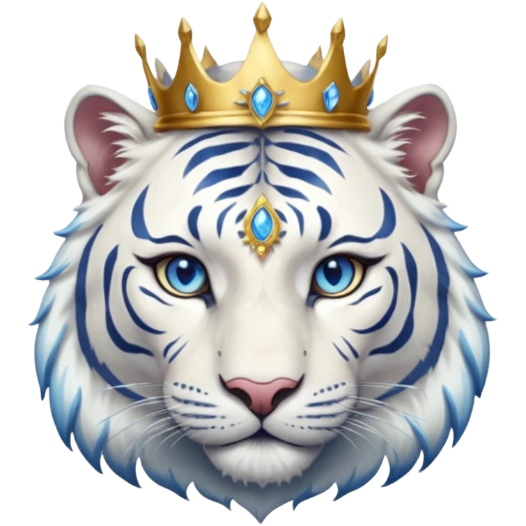 ESO Female white tiger khajiit leader of the umbral rose, blue eyes, blue 'third eye' gem, something symbolizing leadership ruling  emoji