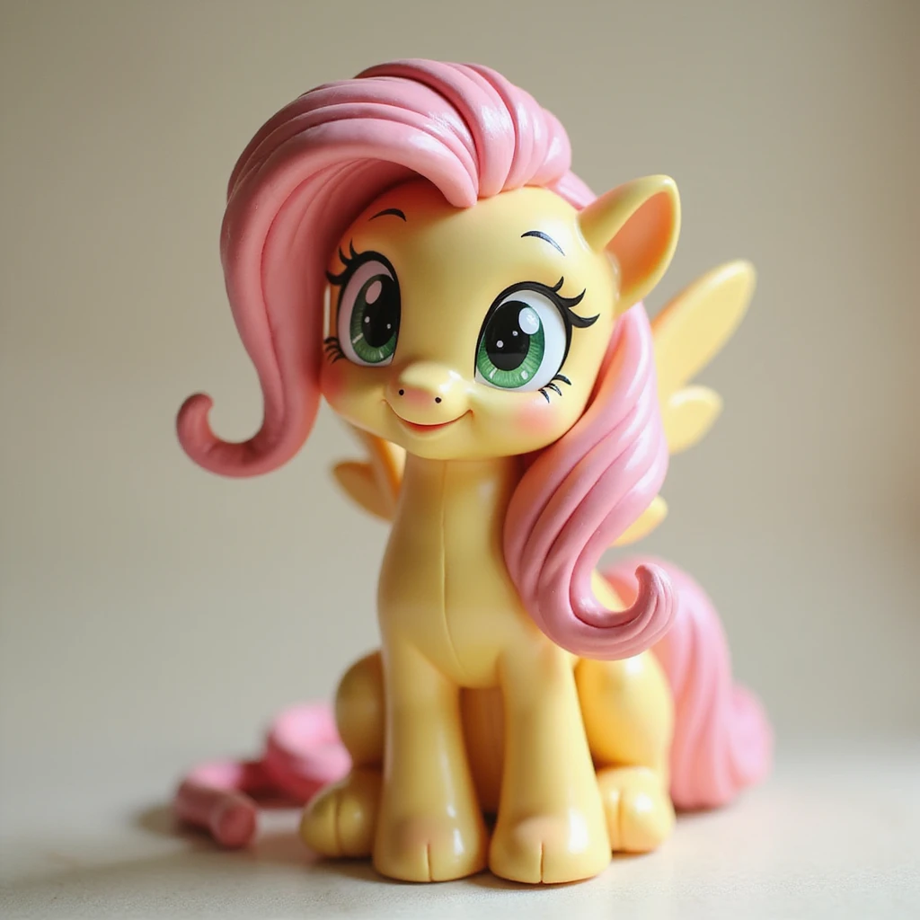Fluttershy in a realistic style looking curious, no background, transparent emoji