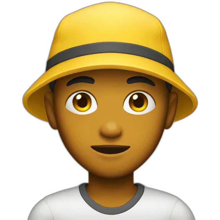 Yellow cap black eye boy emoji