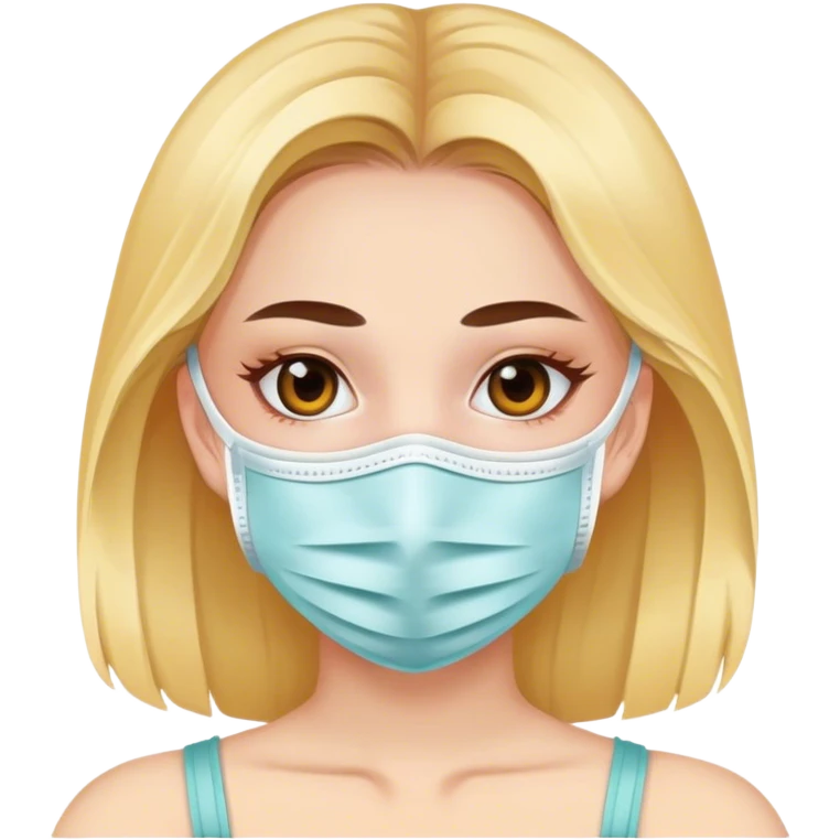 Girl with face mask emoji