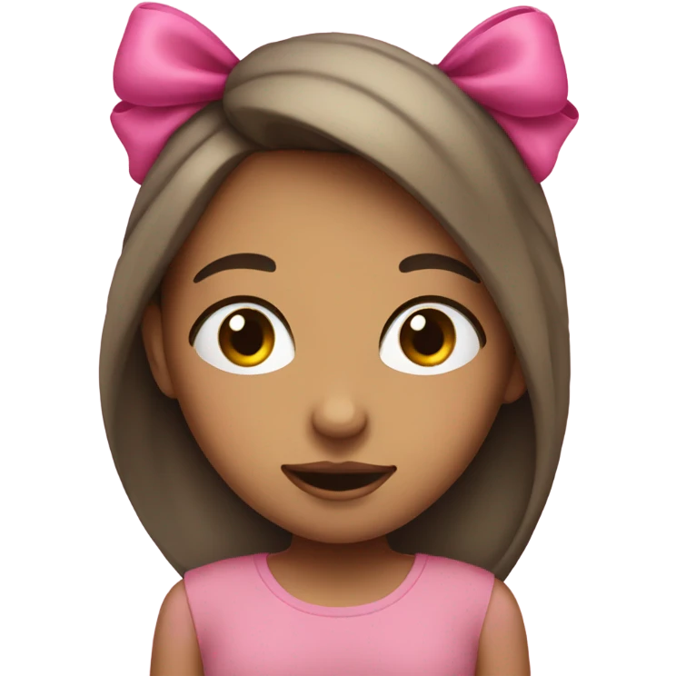 Sleepy girl yellow emoji smiling with bags under eyes and pink bow  emoji