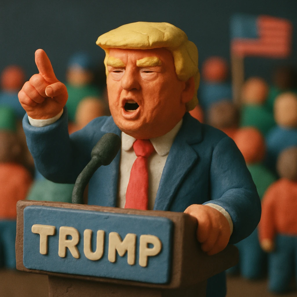Donald Trump speaking at a rally emoji