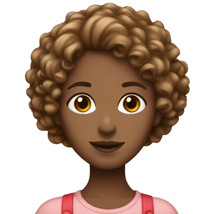 strawberry white girl with brown curly hair emoji