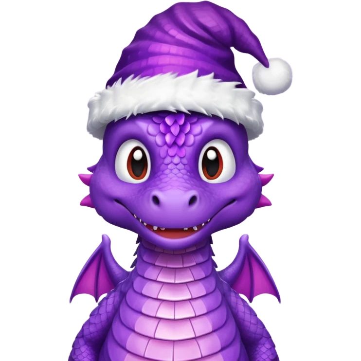 Purple dragon ,Christmas Hat emoji