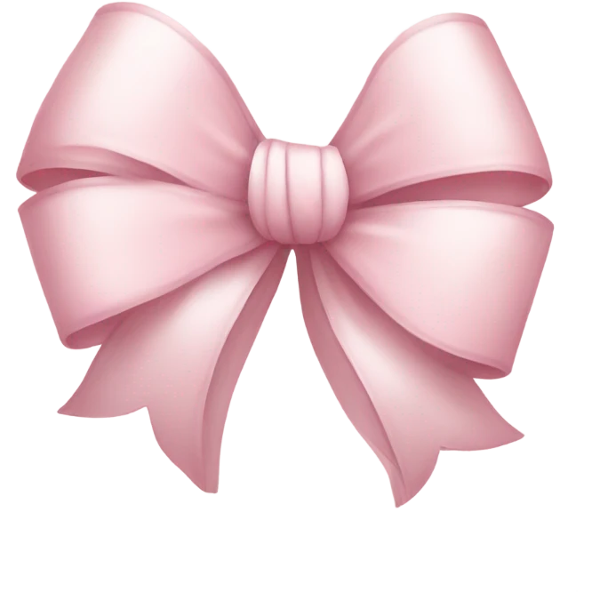 Cute light pick flowers with white bow emoji