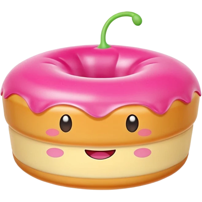 pink inflatable kawaii flan emoji